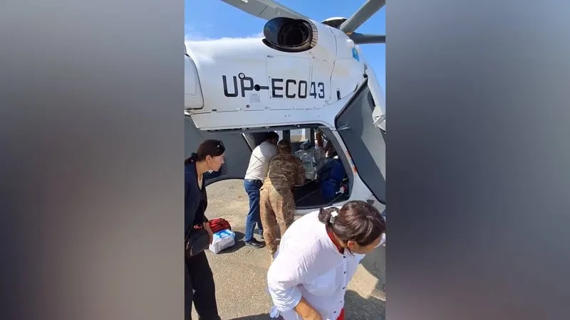 Новорожденного экстренно доставили вертолетом в Кызылорду